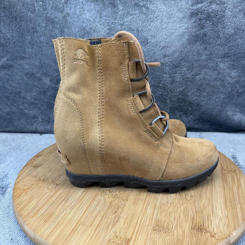 Sorel Joan of Arctic Shoes Girls Size 3 Brown Suede Casual Sneakers NY2988-224